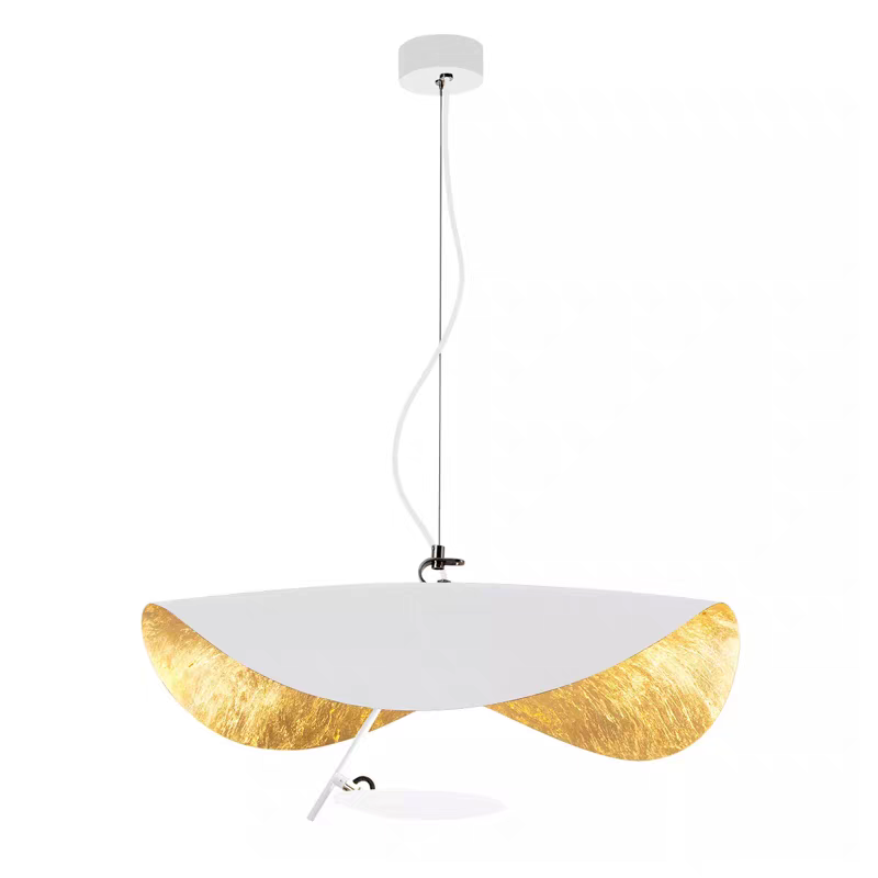 Contemporary Leaf-Motif Flush Mount Ceiling Light Metal Fixture Black Gold White Finish for Living Room Bedroom Dining Room Modern Home | Thomler