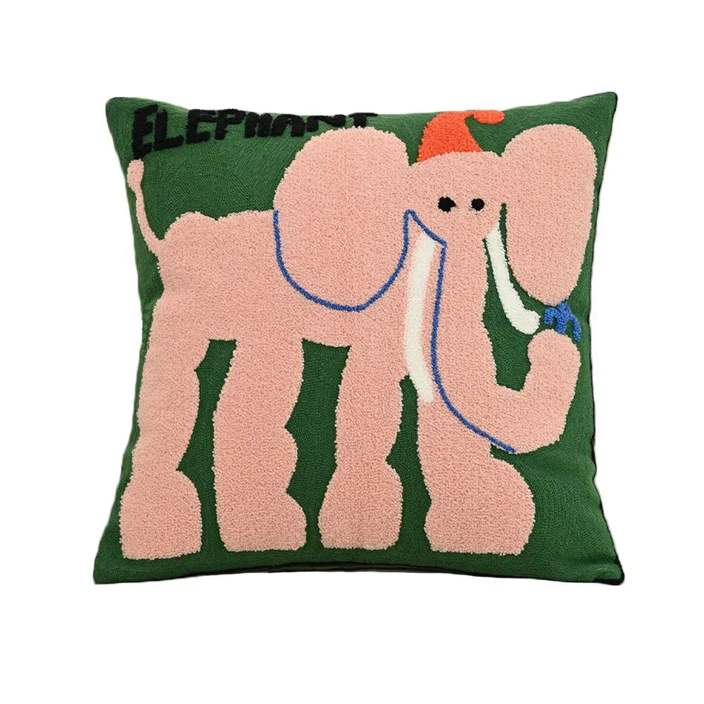 Cushion Cover Polyester Cotton Blend 45.0 cm 17.7 Inch Scandinavian Sofa Bedroom Animal Embroidered Decorative Throw Pillow Case | Thomler