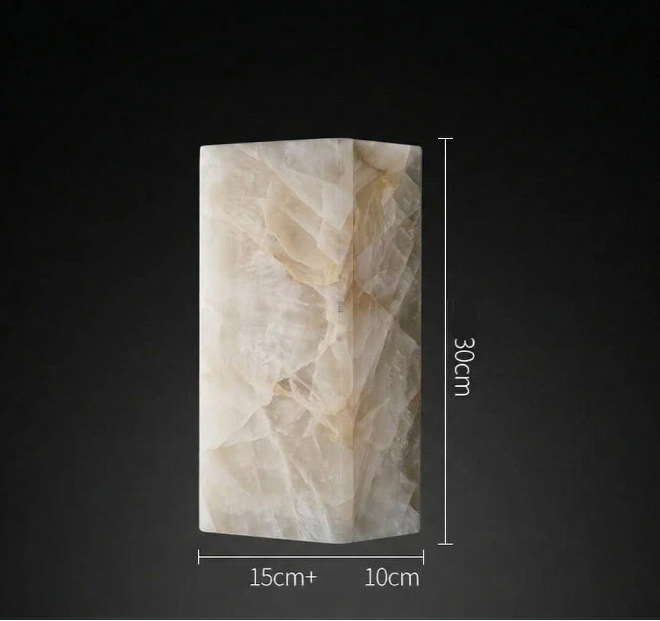Wall Light Alabaster 17.7 in Brass Warm White Bathroom Hallway Waterproof Sconce Indoor Outdoor Lighting Fixture | Thomler