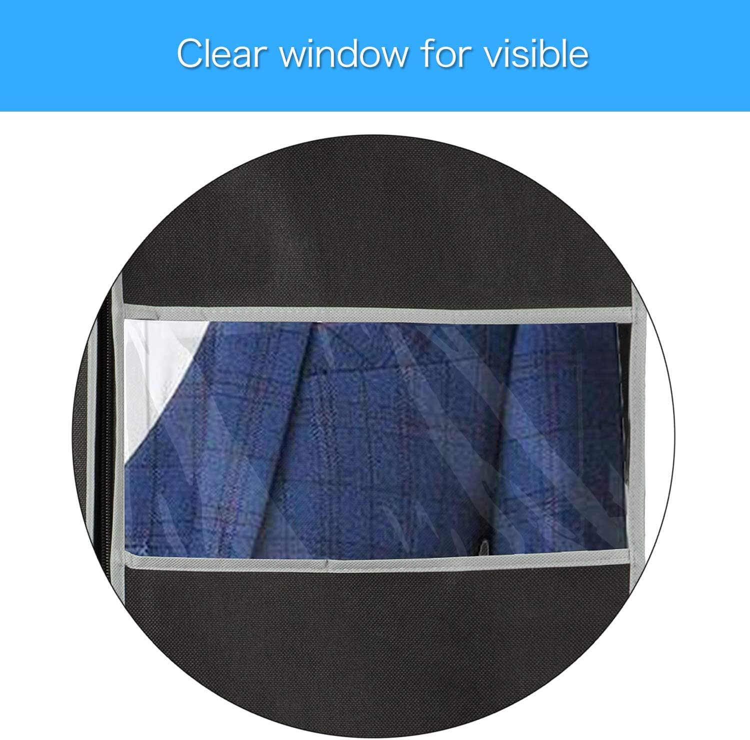 Suit and Dress Protector Bags with Clear Window Panel – Set of 10 Hanging Storage Covers – Zippered Wardrobe Organizers for Closet and Trave | Thomler