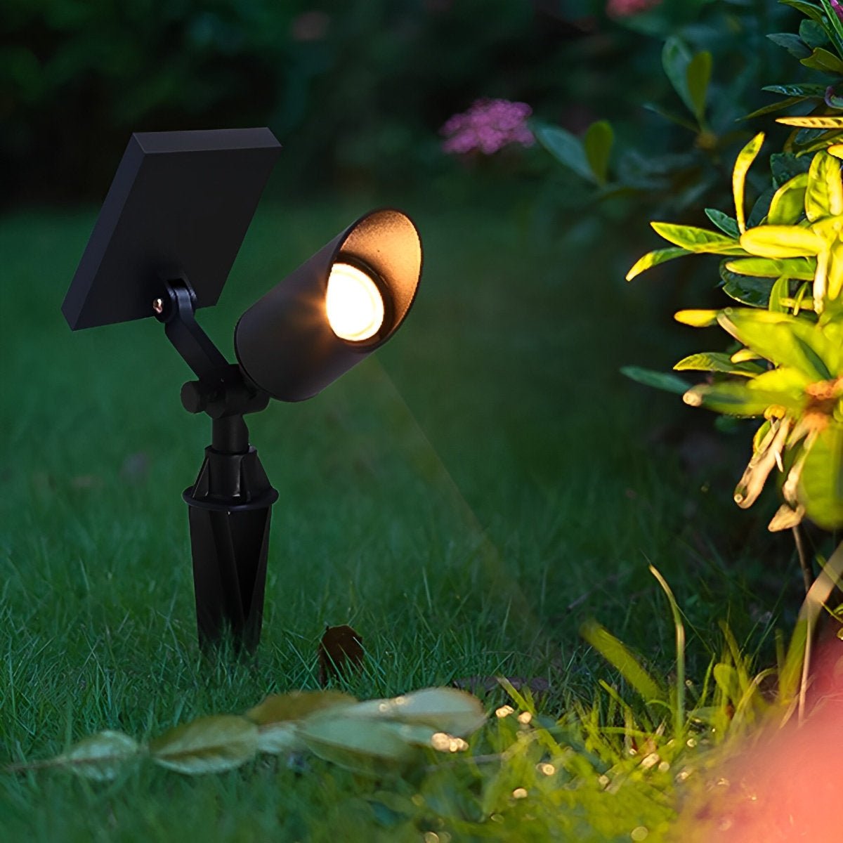 Garden Spotlight Aluminium 6.0 cm Black Outdoor Path Patio LED Landscape Light IP65 Waterproof Solar Wired | Thomler