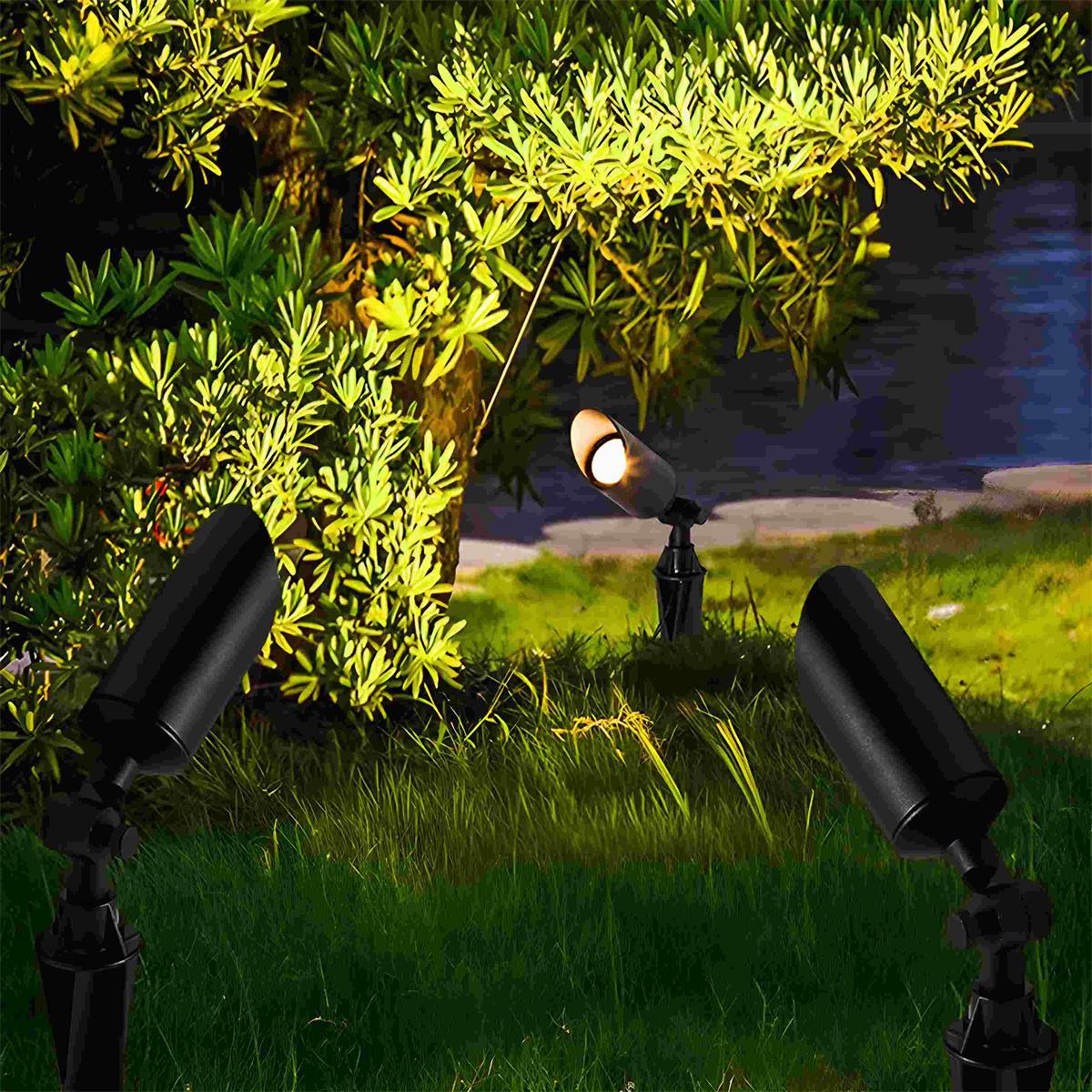 Garden Spotlight Aluminium 6.0 cm Black Outdoor Path Patio LED Landscape Light IP65 Waterproof Solar Wired | Thomler