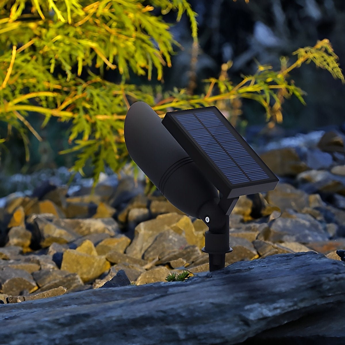 Garden Spotlight Aluminium 6.0 cm Black Outdoor Path Patio LED Landscape Light IP65 Waterproof Solar Wired | Thomler