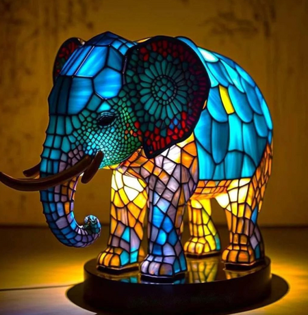 Table Lamp Stained Glass LED 12.0 cm Animal Accent Bedroom Living Room Decorative Mood Light Dimmable | Thomler