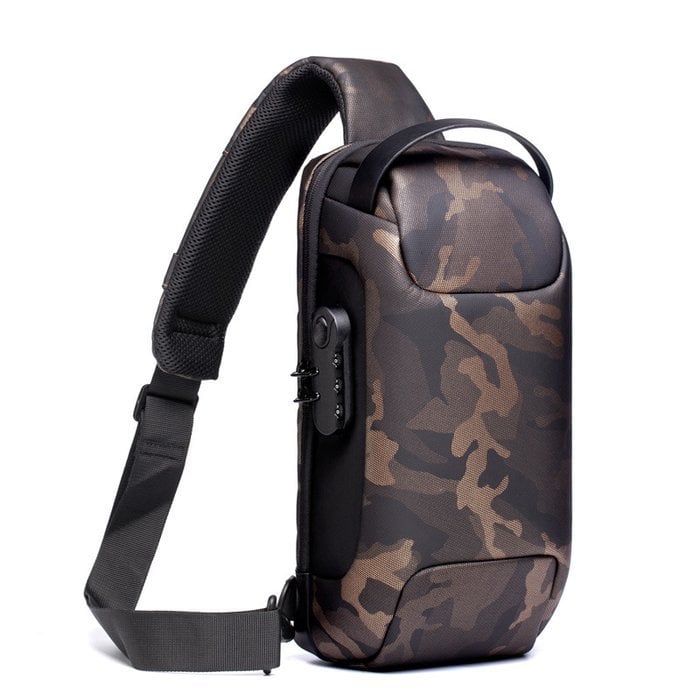 Crossbody Sling Bag with USB Charging Port and TSA Lock for Men & Women | Water-Resistant Chest Pack for Travel, Hiking & Daily Use | Thomler