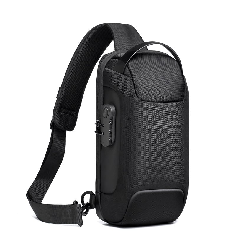 Crossbody Sling Bag with USB Charging Port and TSA Lock for Men & Women | Water-Resistant Chest Pack for Travel, Hiking & Daily Use | Thomler