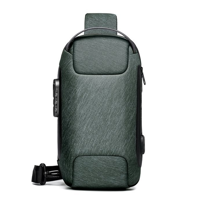 Crossbody Sling Bag with USB Charging Port and TSA Lock for Men & Women | Water-Resistant Chest Pack for Travel, Hiking & Daily Use | Thomler
