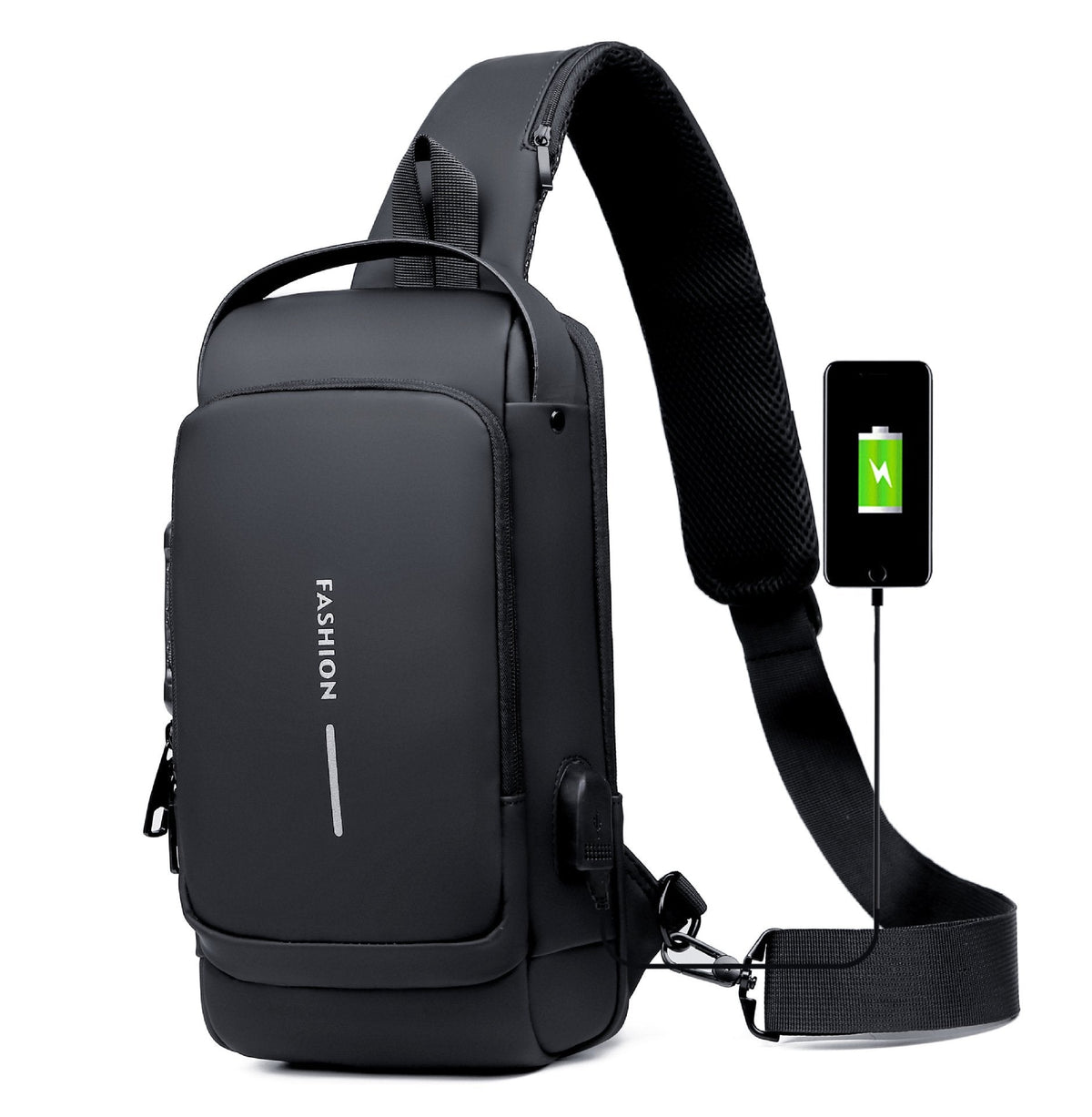 Crossbody Sling Bag with USB Charging Port and TSA Lock for Men & Women | Water-Resistant Chest Pack for Travel, Hiking & Daily Use | Thomler