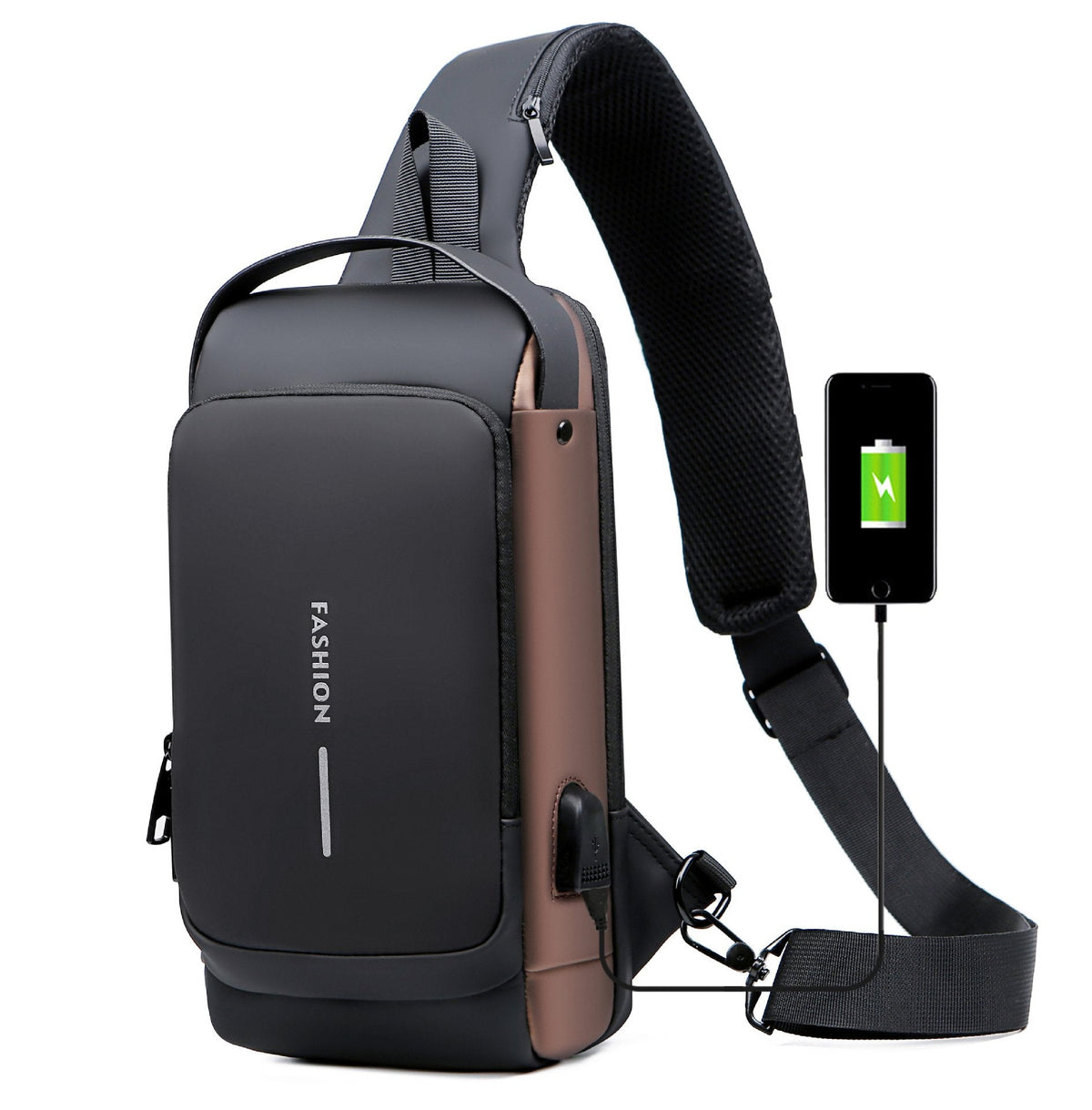 Crossbody Sling Bag with USB Charging Port and TSA Lock for Men & Women | Water-Resistant Chest Pack for Travel, Hiking & Daily Use | Thomler