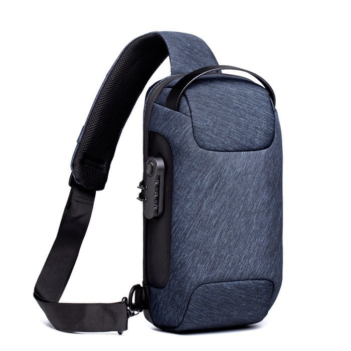 Crossbody Sling Bag with USB Charging Port and TSA Lock for Men & Women | Water-Resistant Chest Pack for Travel, Hiking & Daily Use | Thomler