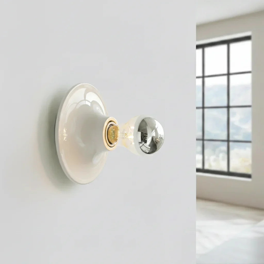 Wall Lamp Metal 15.0 cm White Retro Bedroom Hallway Reading Light Industrial Accent Lighting Fixture | Thomler