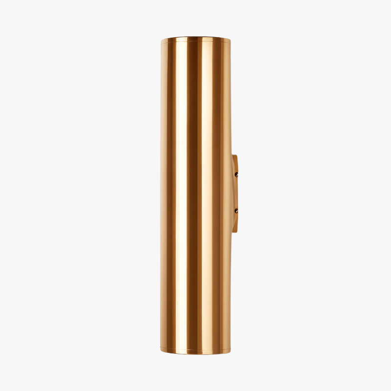 LED Cylindrical Wall Sconce in Gold Finish – Modern Vertical Light Fixture for Bedroom, Dining Room, Hallway – Sleek Metal Tube Accent | Thomler