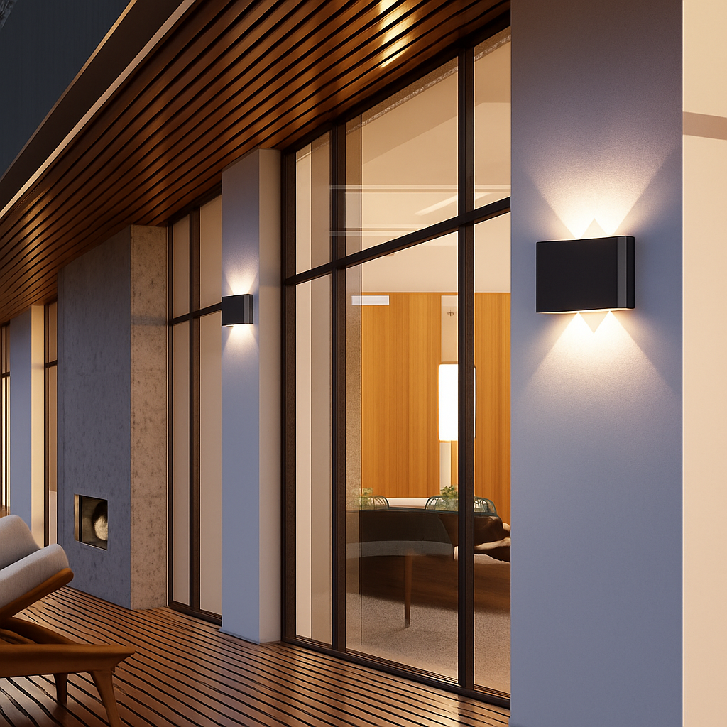 Modern LED Outdoor Wall Light Fixture Black or White for Porch, Garden & Entryway Lighting | Thomler
