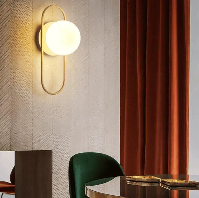Wall Lamp Glass Globe 58.0 cm Adjustable Gold Bedroom Living Room Industrial Ambient Lighting E27 Sconce | Thomler
