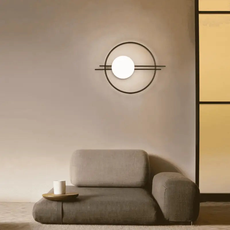 Wall Lamp Glass Sphere 58.0 cm Black Gold Bedroom Hallway Industrial Wall Light Ambient Accent Lighting | Thomler