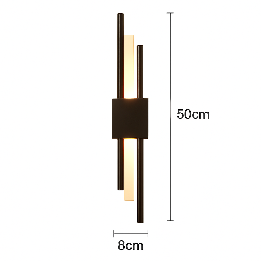 Modern Vertical LED Wall Sconce with Metal Bar & Acrylic Diffuser – Dual-Direction Up Down Light for Bedroom Living Room Hallway | Thomler