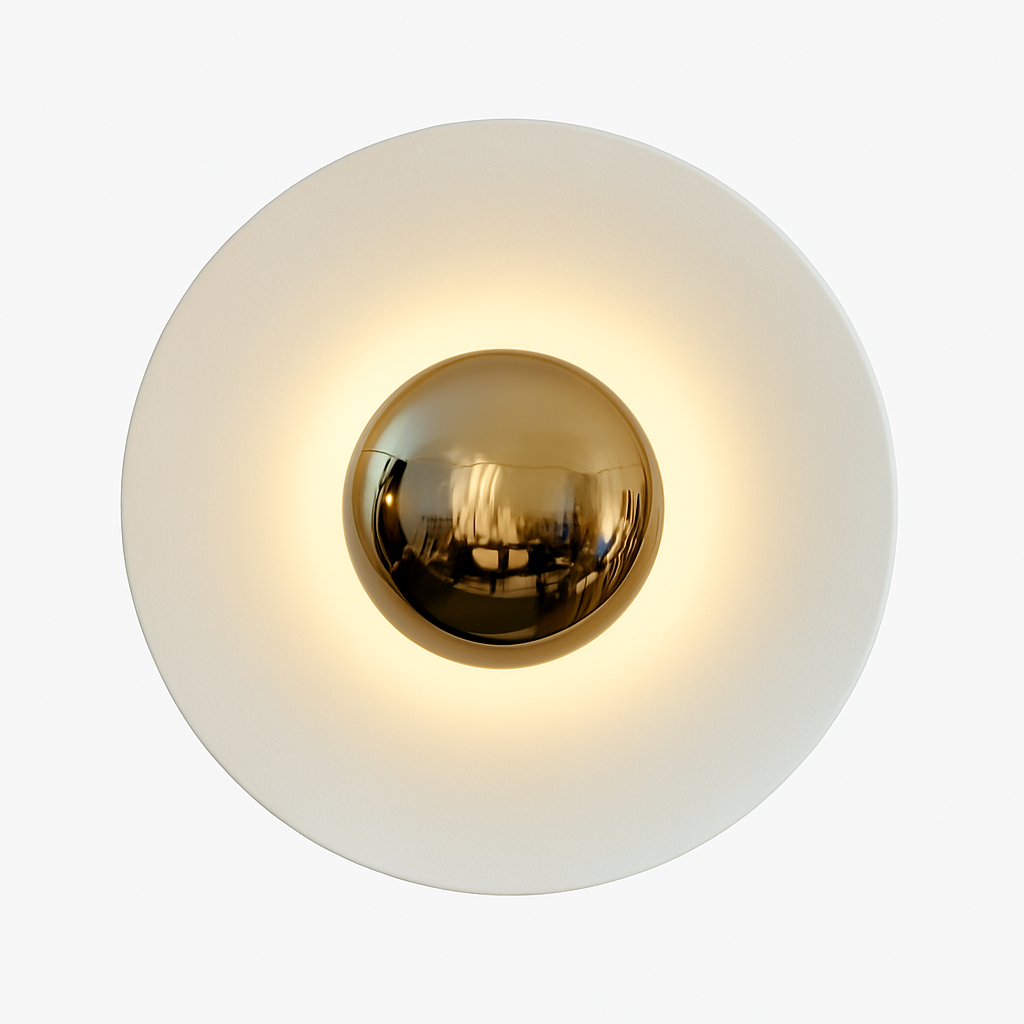 Uplight Metal Disc Wall Sconce Modern Round Circle LED Wall Lamp Painted Finish for Bedroom Living Room Entryway Dining Room | Thomler