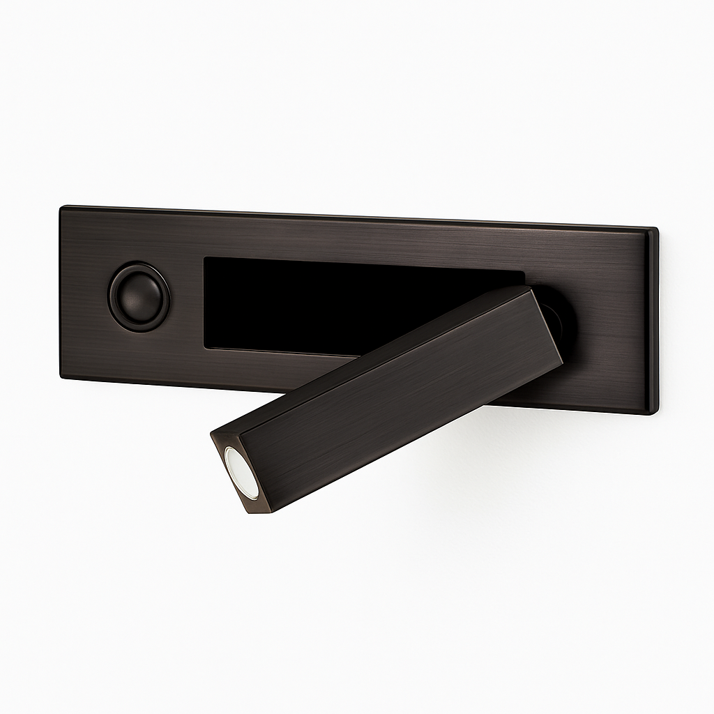 Recessed LED Reading Light Square Wall Sconce Aluminum Bedside Lamp for Bedroom Hotel Contemporary Downlight Fixture Matte Black White | Thomler
