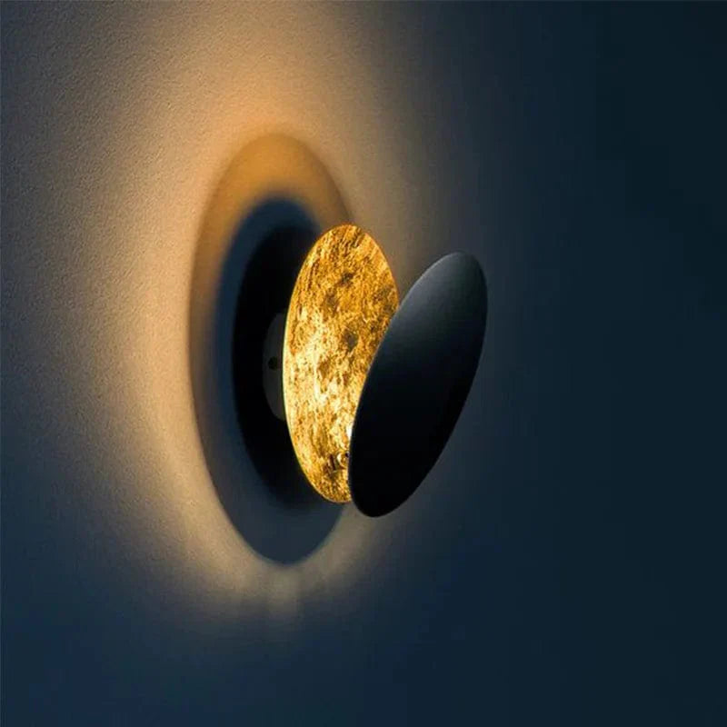 Wandlamp Zonsverduistering Draaibaar Metaal Goud Art Deco LED | Sansoti