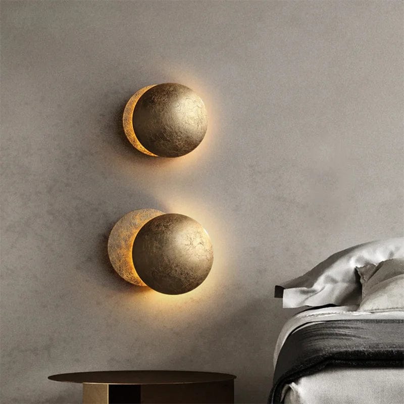 Wandlamp Zonsverduistering Draaibaar Metaal Goud Art Deco LED | Sansoti