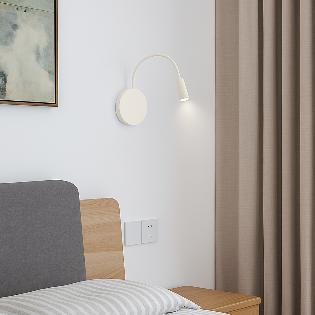Adjustable LED Wall Sconce for Bedside Reading Light Rechargeable Battery Powered Directional Task Lamp Headboard Lighting Fixture for | Thomler