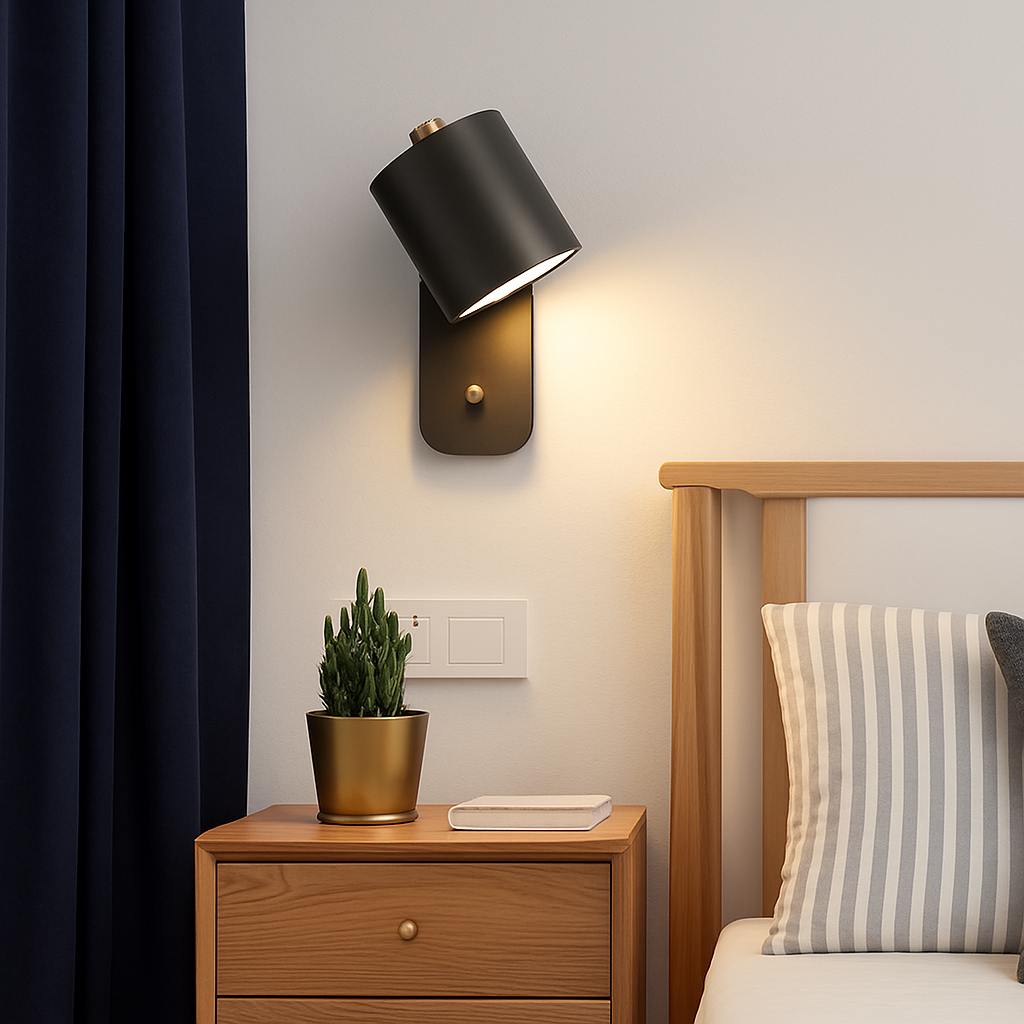 Modern Metal Wall Sconce with Up & Down Light | E27 LED Compatible | Painted Iron Fixture for Bedroom, Hallway, Living Room | Minimalist | Thomler