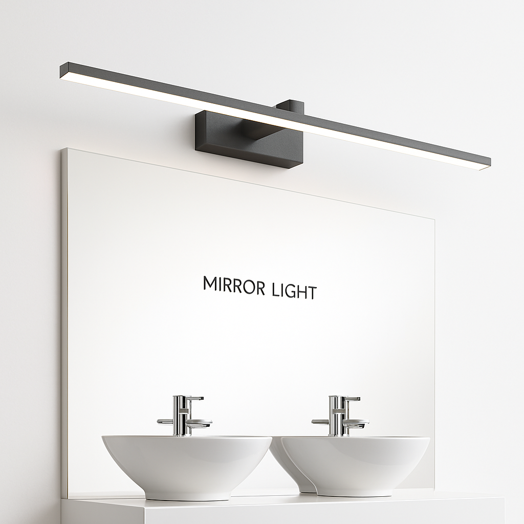 Contemporary Aluminum LED Vanity Light for Bathroom Mirror – 3 Color Temperature Settings, Wall-Mount | Thomler