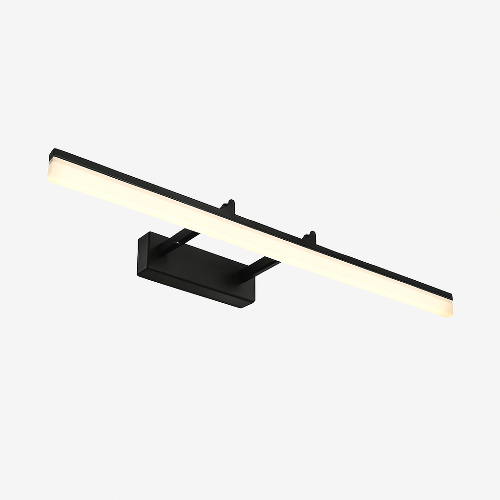Mirror Light Aluminium 50.0 cm (19.7") Black Bathroom Wall Mounted LED Vanity Artwork Lighting Adjustable Linear Lamp | Thomler