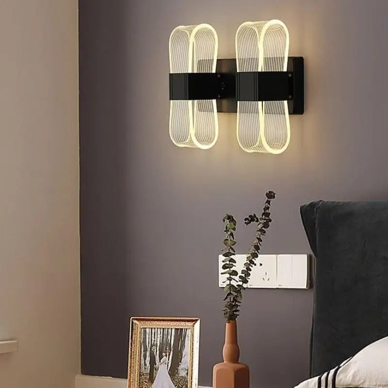 Wall Lamp Acrylic Aluminium 20.0 cm Warm White Bedroom Hallway Scandinavian LED Accent Lighting | Thomler