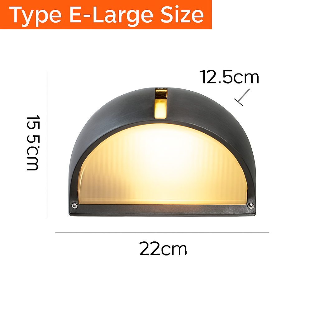 Wall Lamp Aluminium Frosted Glass E27 12W Silver Outdoor Garden Facade Waterproof Industrial Lighting | Thomler