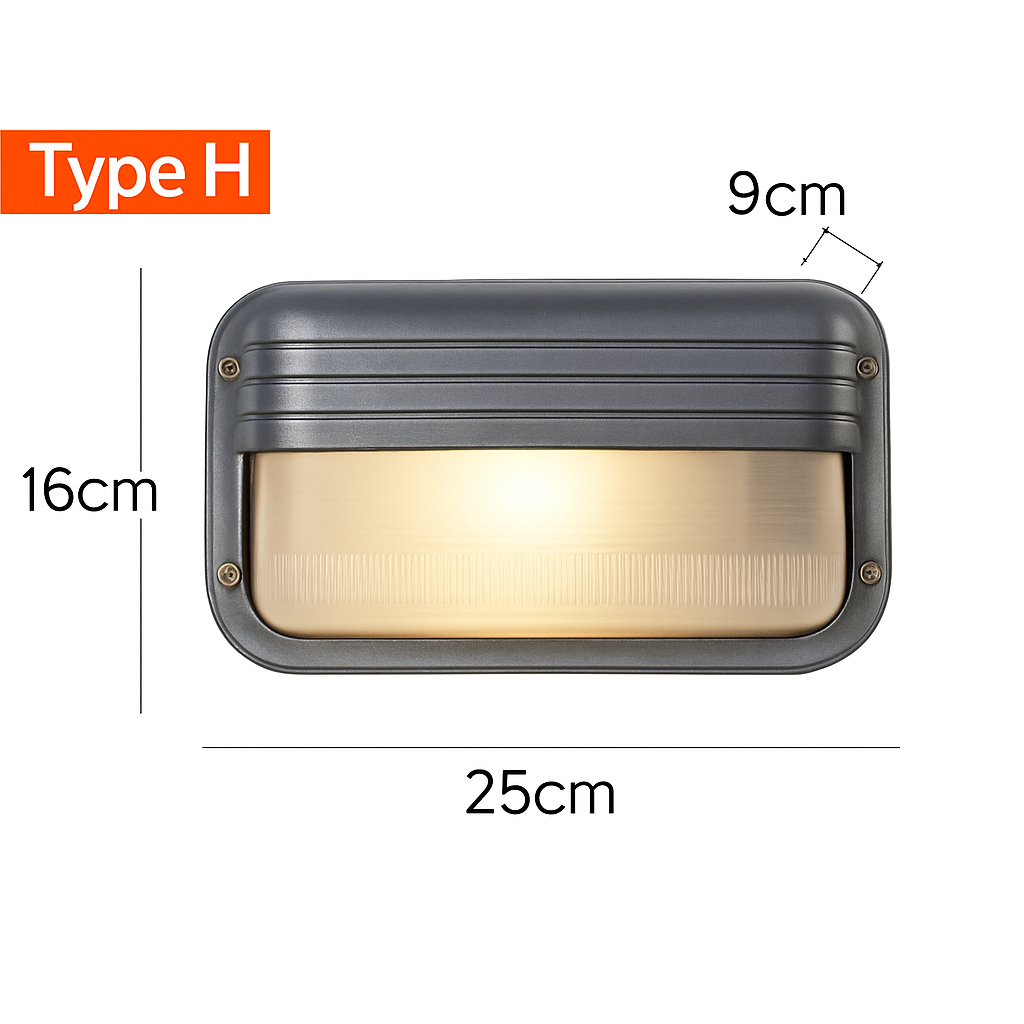 Wall Lamp Aluminium Frosted Glass E27 12W Silver Outdoor Garden Facade Waterproof Industrial Lighting | Thomler