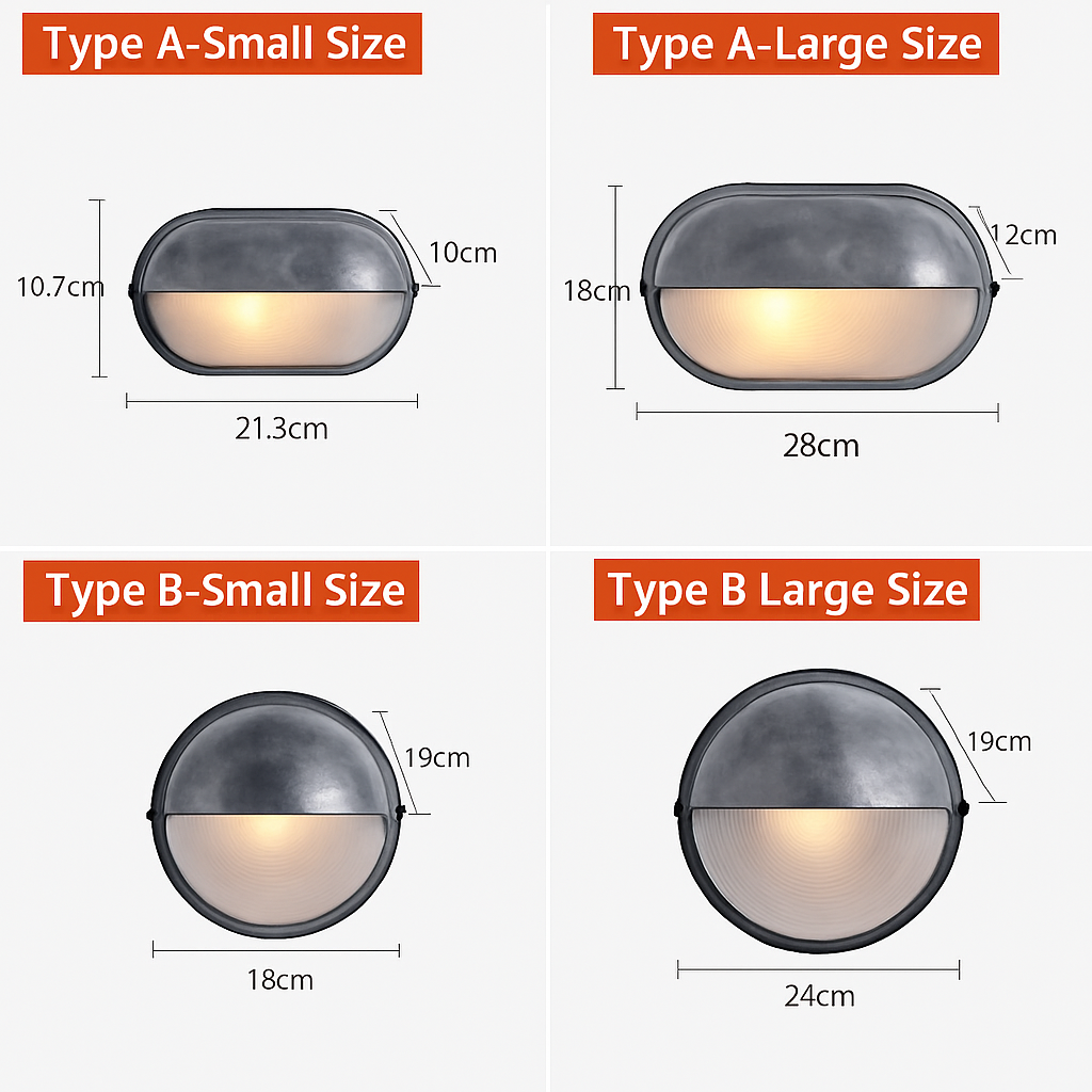Wall Lamp Aluminium Frosted Glass E27 12W Silver Outdoor Garden Facade Waterproof Industrial Lighting | Thomler
