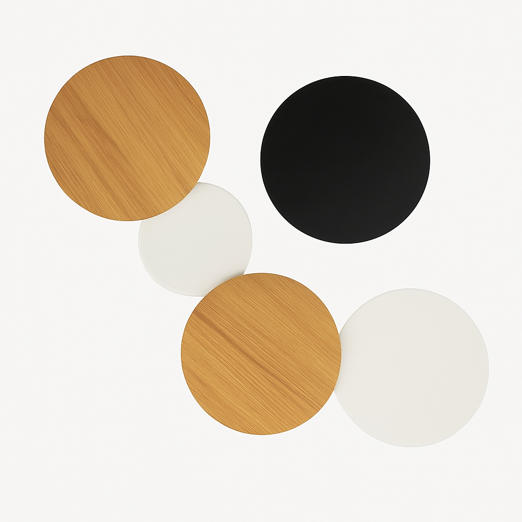 Round LED Wall Sconce with Halo Glow Effect – Wood or Metal Finish – Indirect Ambient Lighting for Bedroom, Living Room & Hallways | Thomler