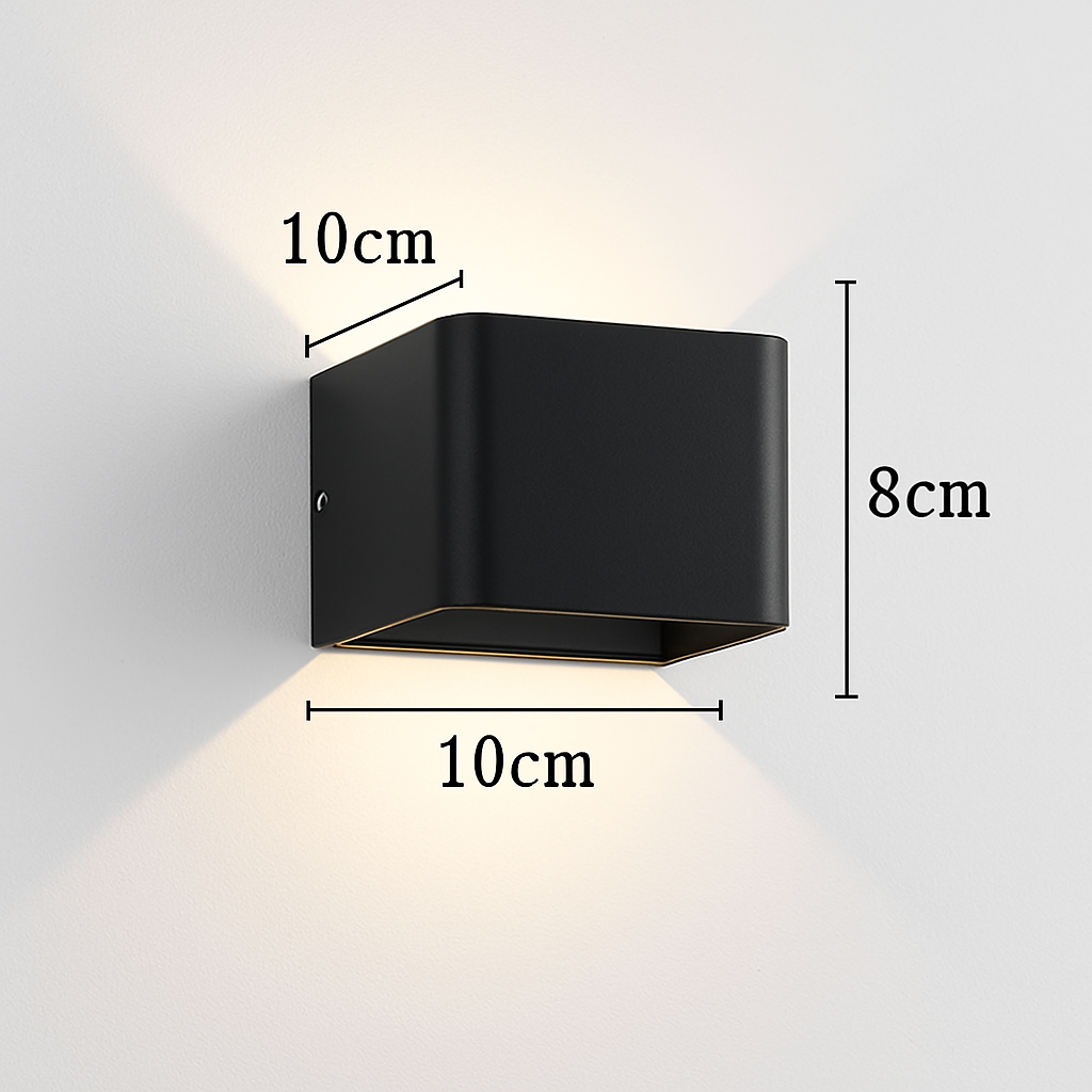 Contemporary Metal Cube LED Wall Sconce – Modern Lighting Fixture for Living Room, Bedroom, Hallway – Energy-Efficient Indoor Accent Light | Thomler