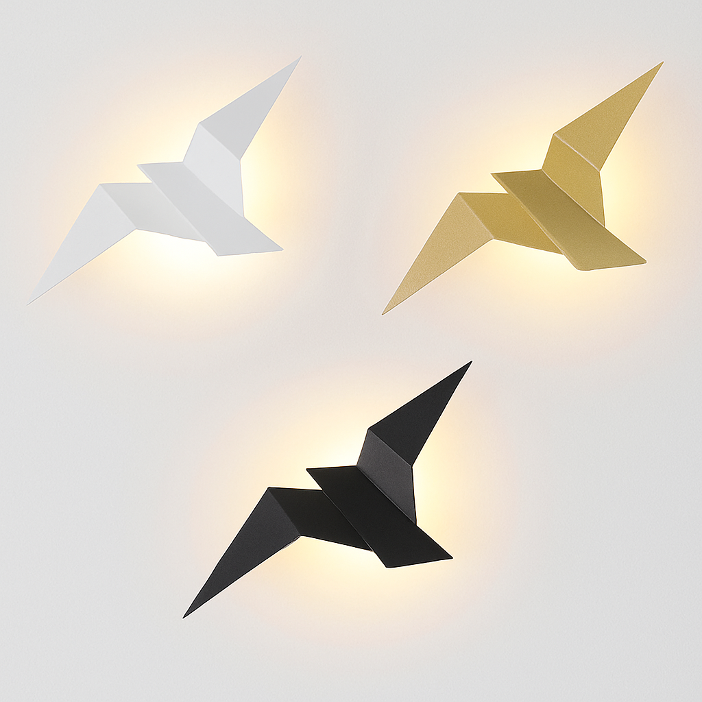 Geometric Bird Wall Sconce LED Up Down Light Modern Metal Art Fixture for Bedroom Living Room Hallway | Thomler