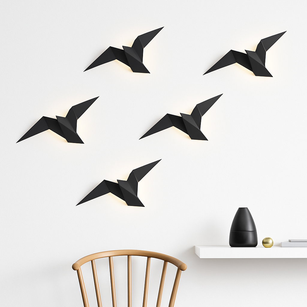 Geometric Bird Wall Sconce LED Up Down Light Modern Metal Art Fixture for Bedroom Living Room Hallway | Thomler