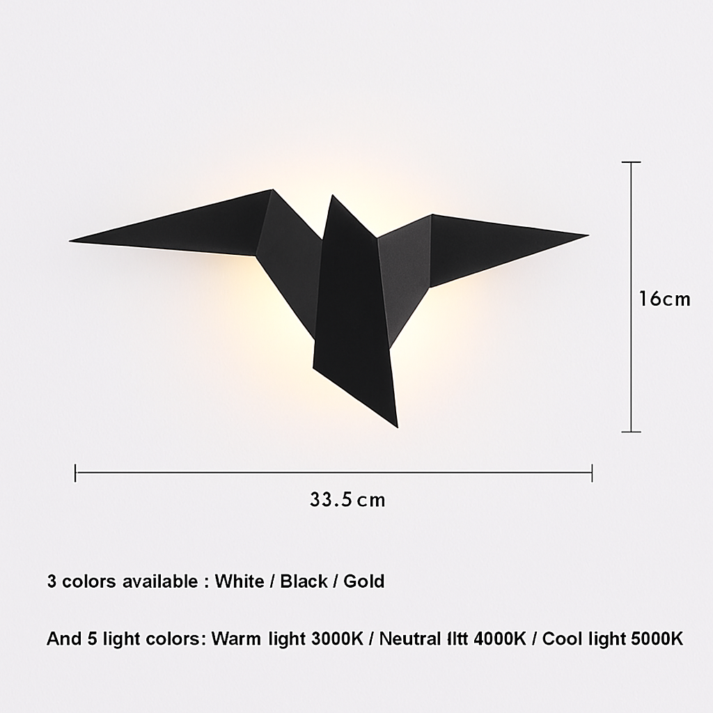 Geometric Bird Wall Sconce LED Up Down Light Modern Metal Art Fixture for Bedroom Living Room Hallway | Thomler