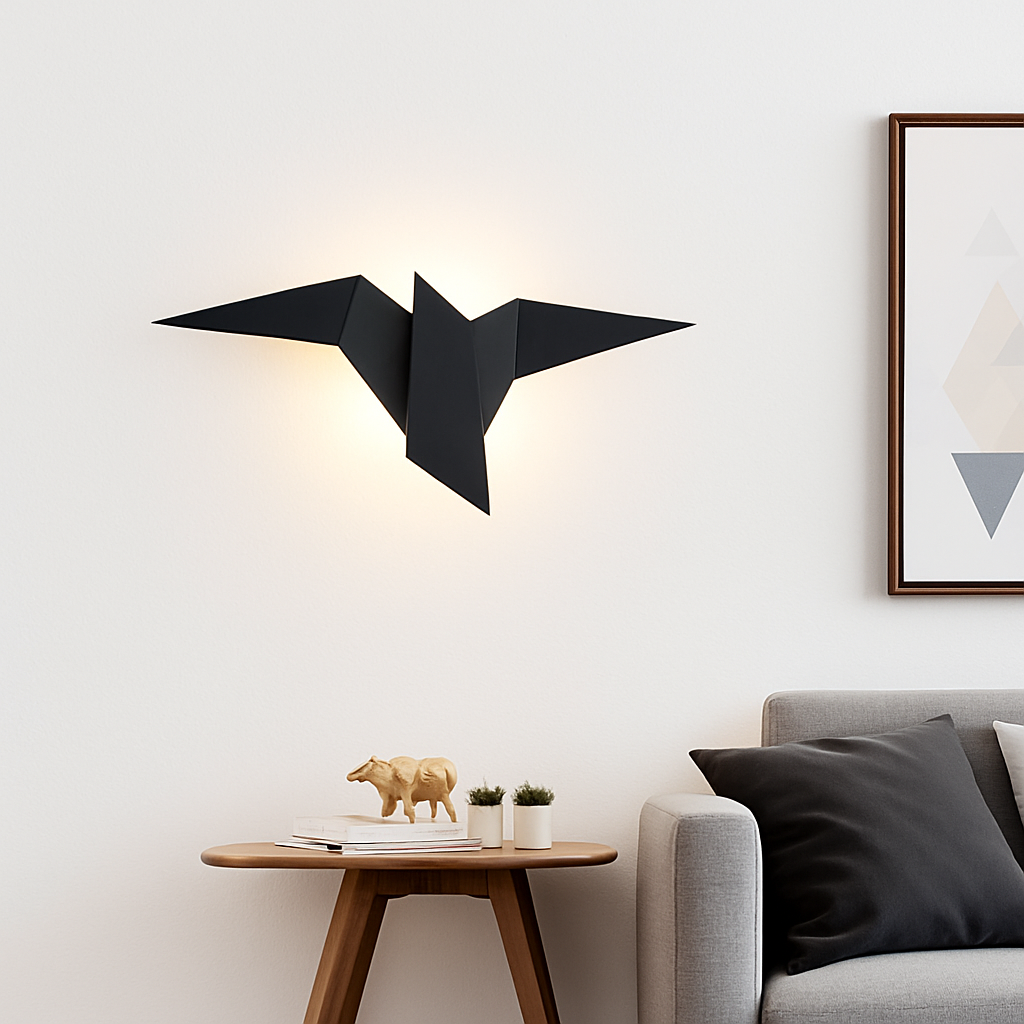 Geometric Bird Wall Sconce LED Up Down Light Modern Metal Art Fixture for Bedroom Living Room Hallway | Thomler