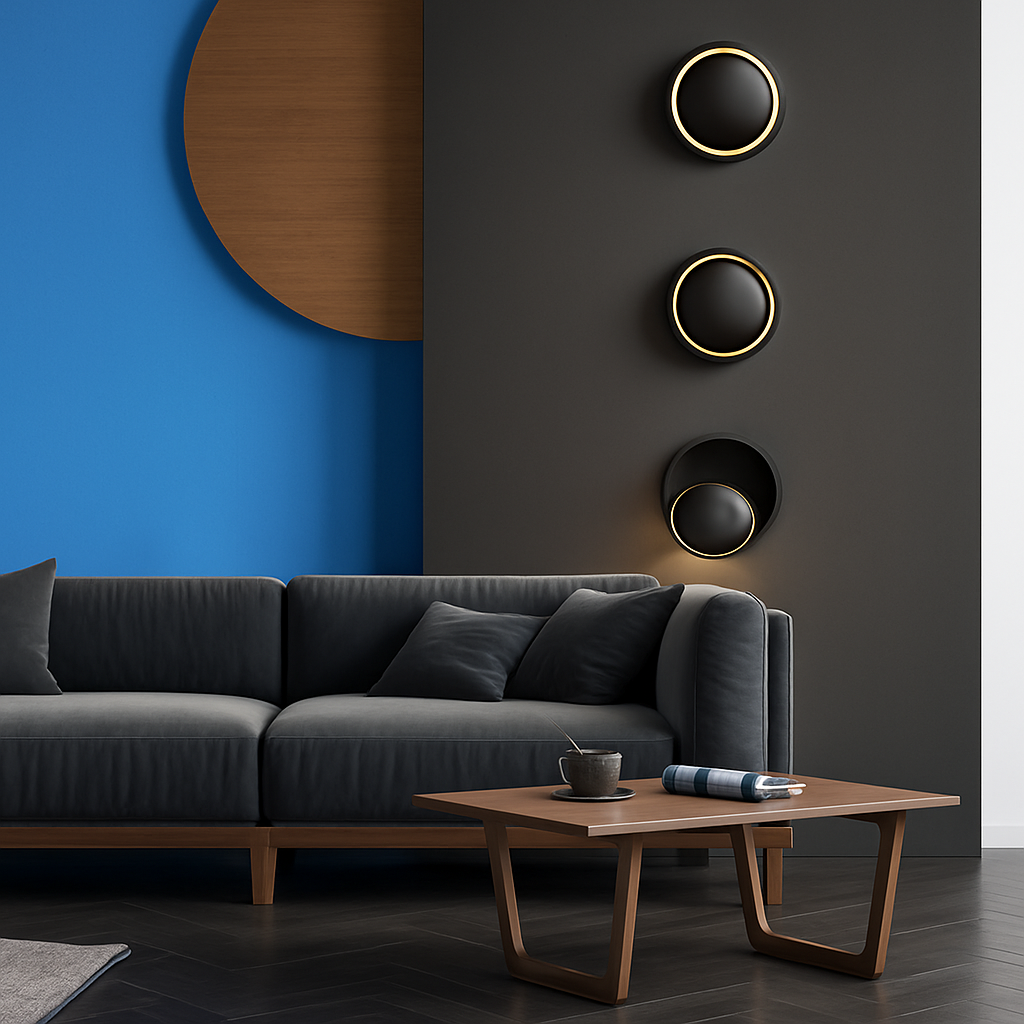 Adjustable LED Wall Sconce Round Downlight Metal Fixture Hardwired Modern Black White | Thomler