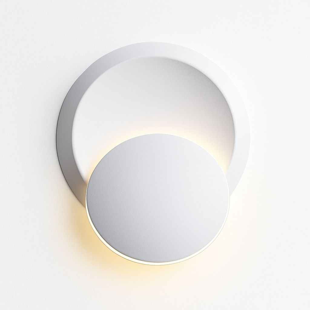 Adjustable LED Wall Sconce Round Downlight Metal Fixture Hardwired Modern Black White | Thomler