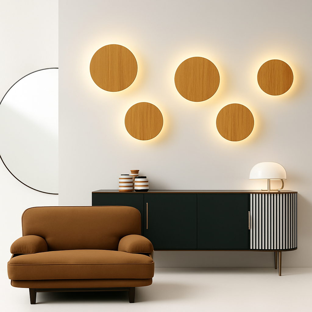 Oval Wood LED Wall Sconce with Clear Glass Shade – Scandinavian Modern Design for Bedroom, Living Room & Hotel | Thomler