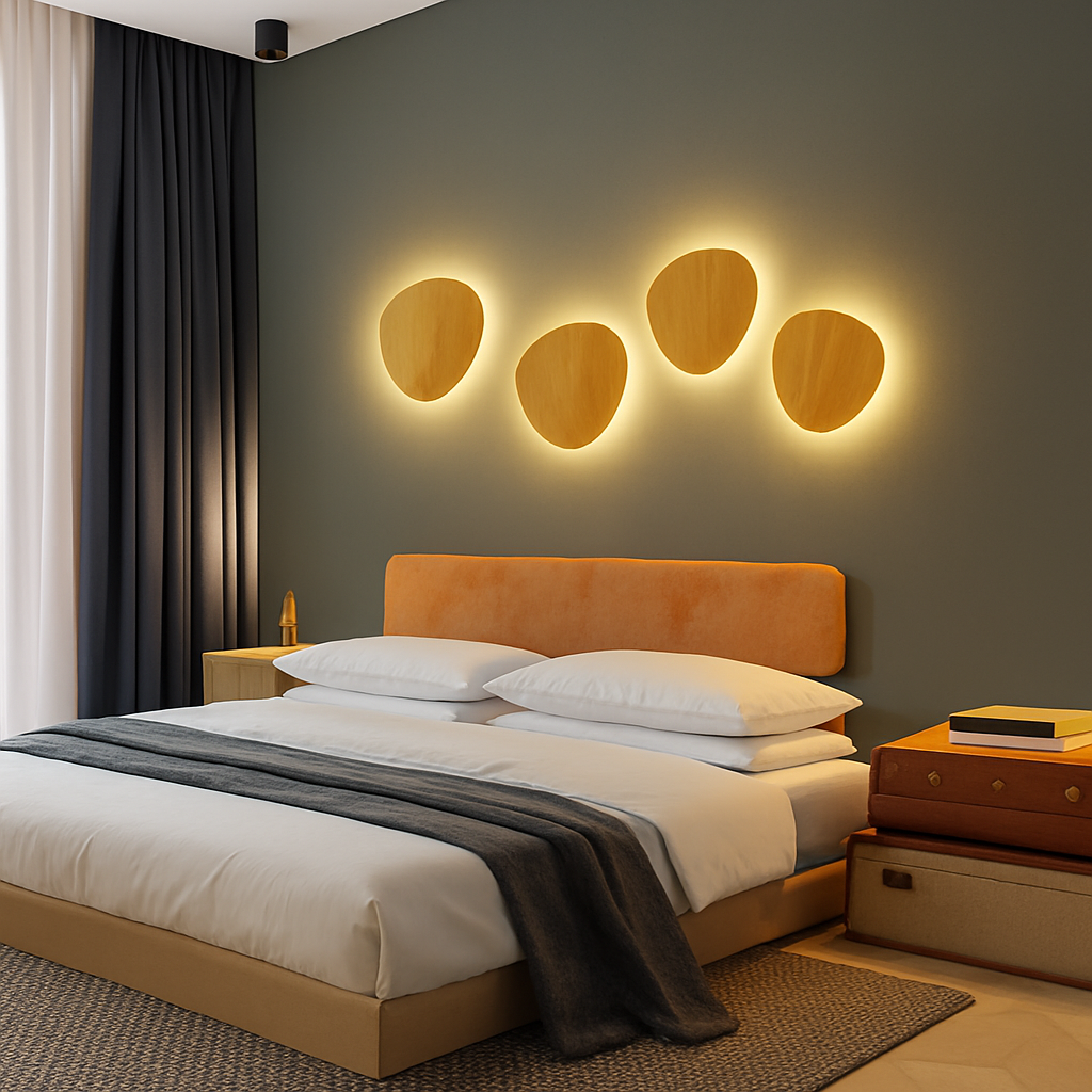 Oval Wood LED Wall Sconce with Clear Glass Shade – Scandinavian Modern Design for Bedroom, Living Room & Hotel | Thomler
