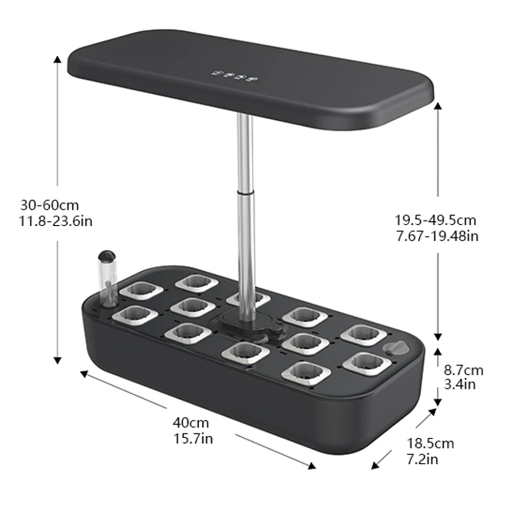 12-Pod Hydroponic Growing System with LED Grow Light for Kitchen Counter Herbs & Vegetables | Thomler