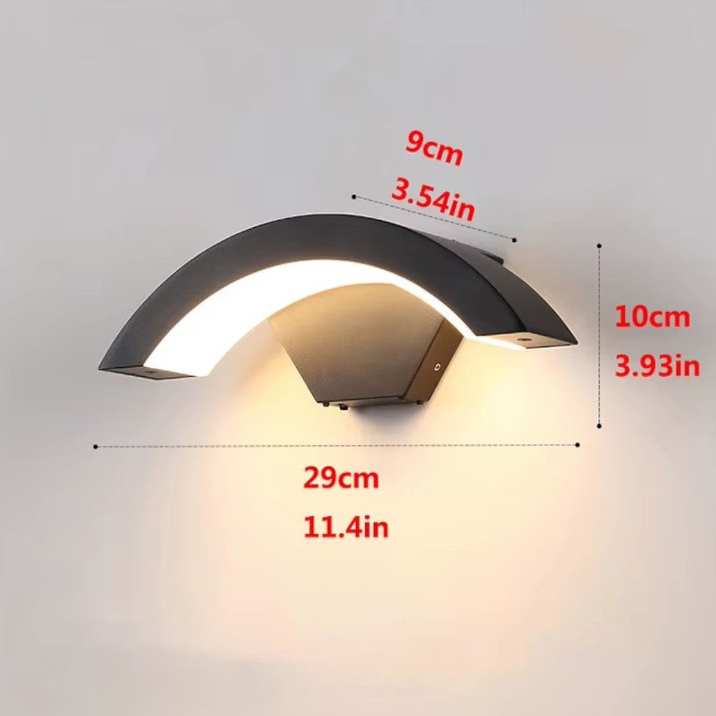Outdoor Motion Sensor Wall Sconce – Weatherproof LED Security Light with Curved Aluminum Design for Patio, Entryway & Garden Path Lighting | Thomler