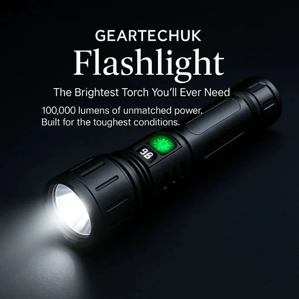 High-Lumen Rechargeable Tactical Flashlight with 5 Modes & 1640 ft Beam for Camping, Hunting & Emergency Use | Thomler