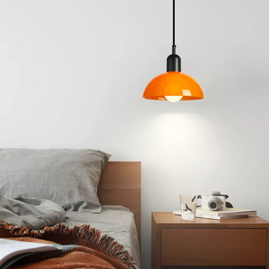 Pendant Light Glass 9.8 in and 11.8 in Colorful Bowl LED Ceiling Lamp for Living Room Dining Room Bedroom Modern Multi-Scene Lighting | Thomler