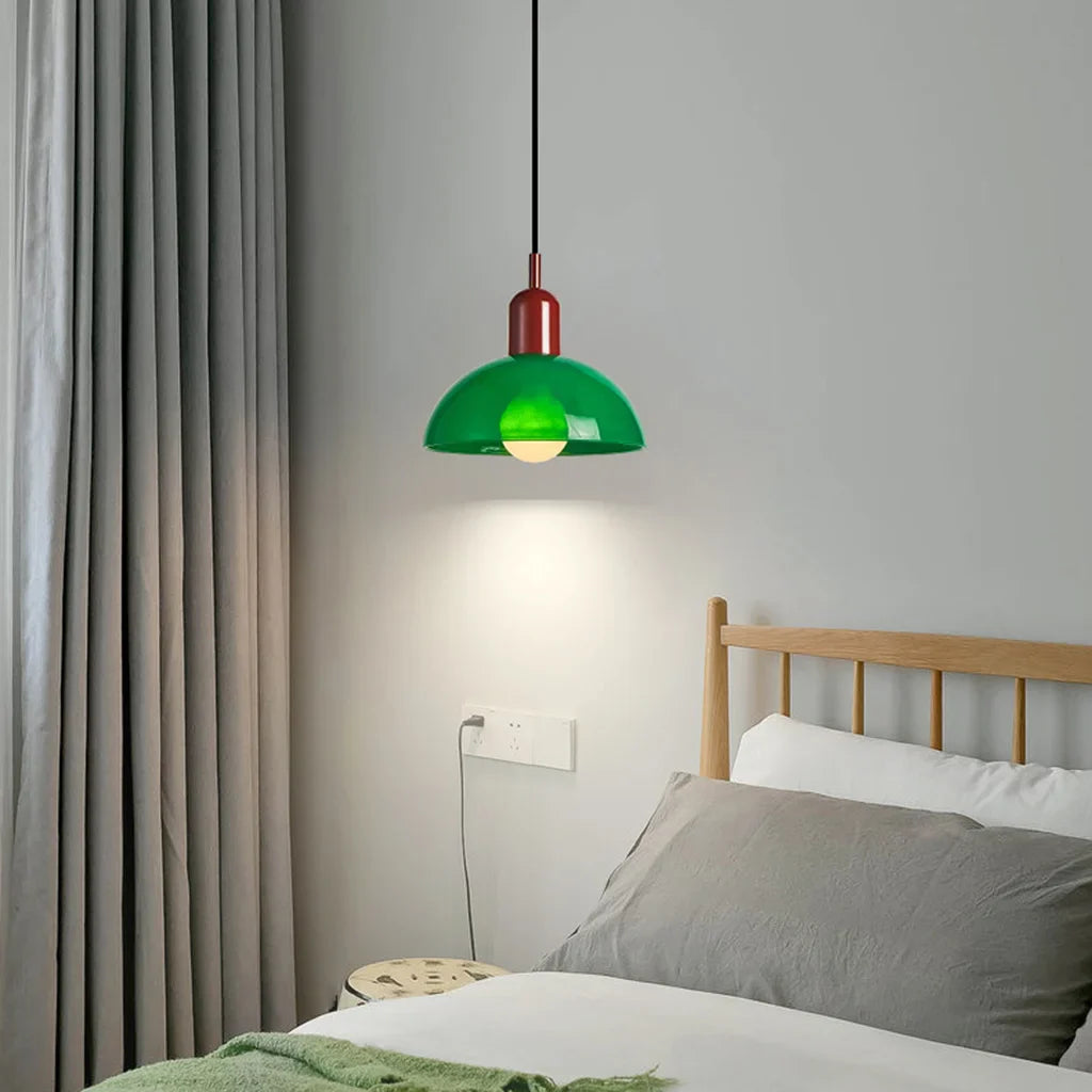 Pendant Light Glass 9.8 in and 11.8 in Colorful Bowl LED Ceiling Lamp for Living Room Dining Room Bedroom Modern Multi-Scene Lighting | Thomler