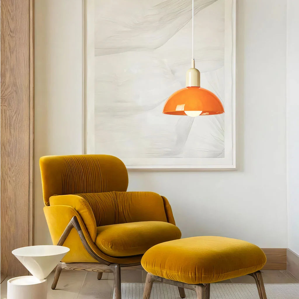 Pendant Light Glass 9.8 in and 11.8 in Colorful Bowl LED Ceiling Lamp for Living Room Dining Room Bedroom Modern Multi-Scene Lighting | Thomler