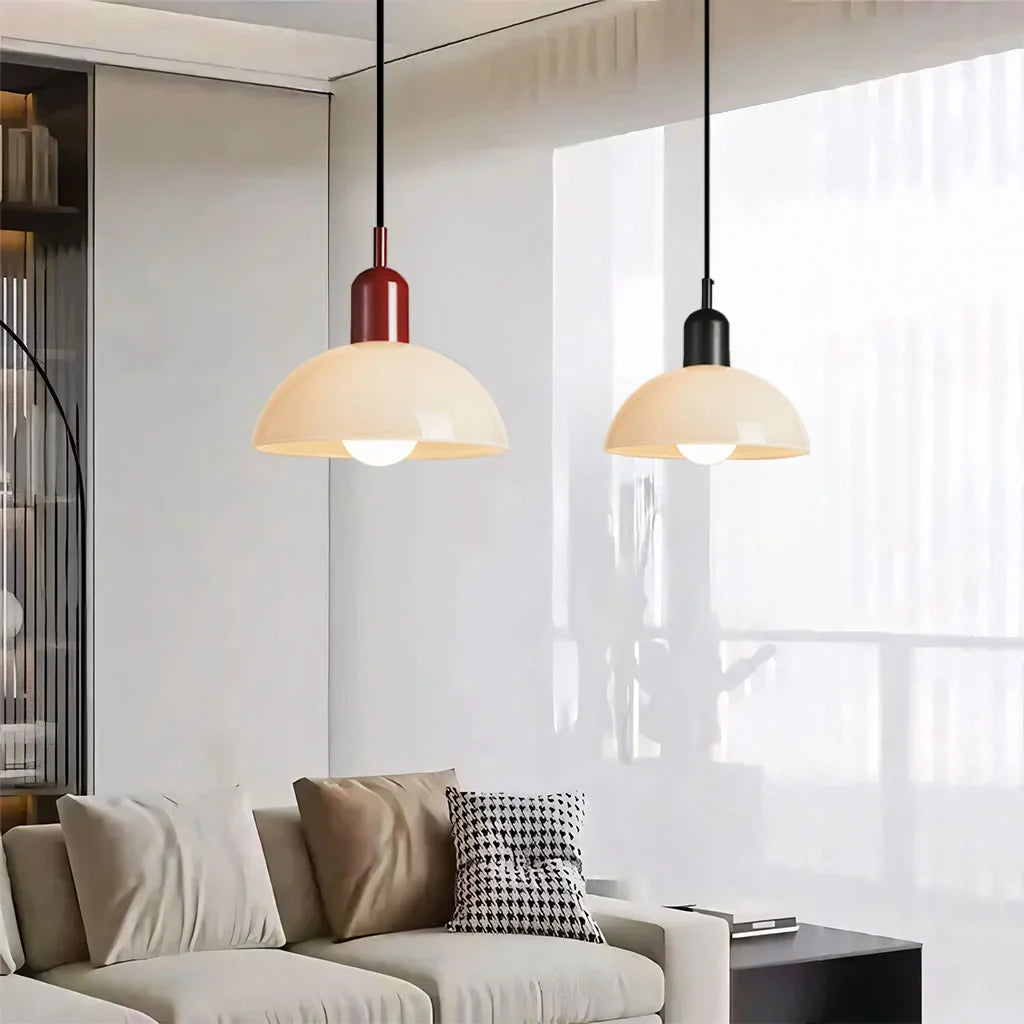 Pendant Light Glass 9.8 in and 11.8 in Colorful Bowl LED Ceiling Lamp for Living Room Dining Room Bedroom Modern Multi-Scene Lighting | Thomler