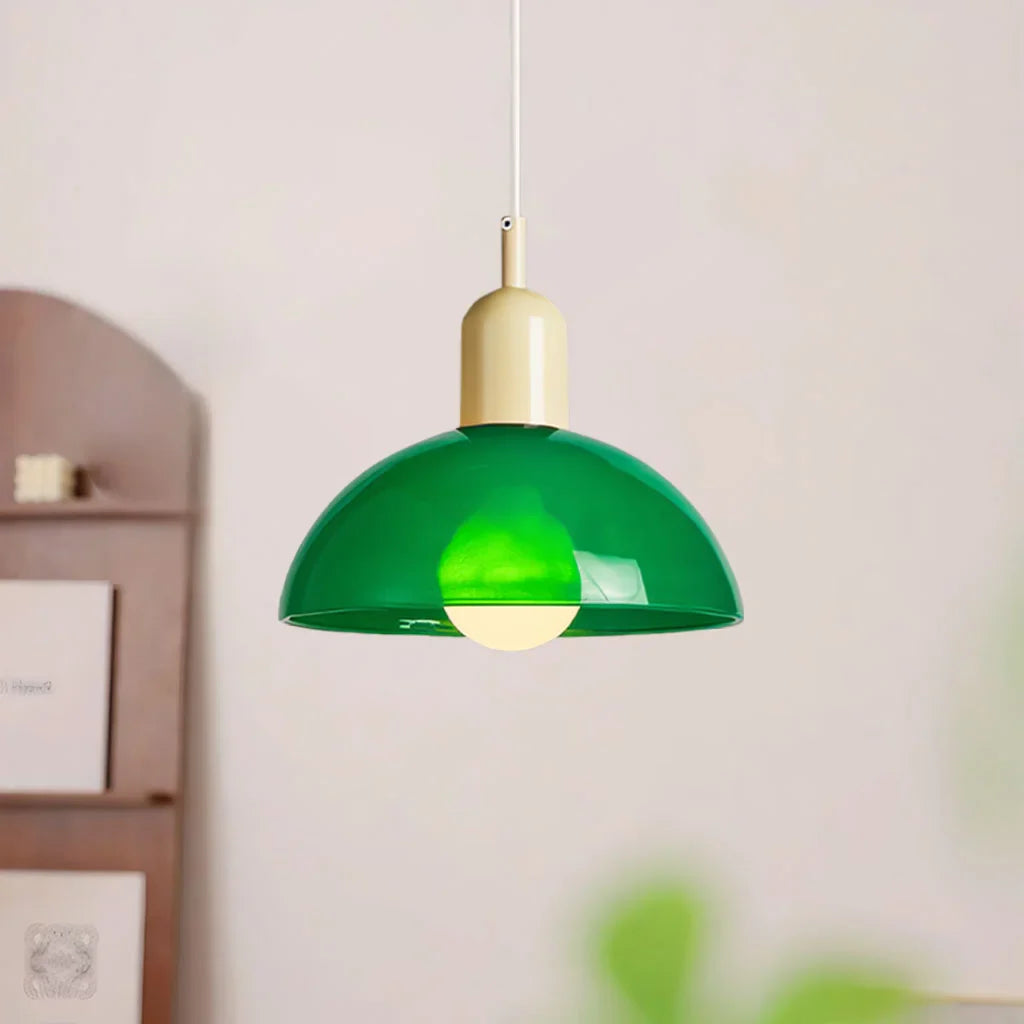Pendant Light Glass 9.8 in and 11.8 in Colorful Bowl LED Ceiling Lamp for Living Room Dining Room Bedroom Modern Multi-Scene Lighting | Thomler
